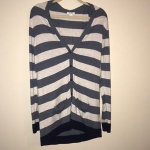 Old navy long striped cardigan, sz L, good condit.